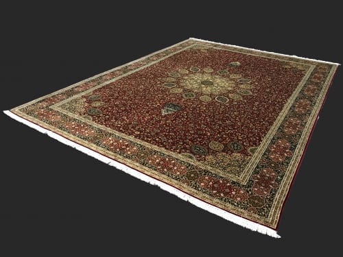 #23791 , Suerfine pure silk on silk Kashmir carpet, 1 million knots per sq.m , size 379x273 cm (1)