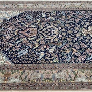 Rug# 10067, Superfine Isfehan, c.1970, Vase with Mehrab, silk base & inly, 900k KPSQM, immaculate, Persia, size 308x208 cm (6)