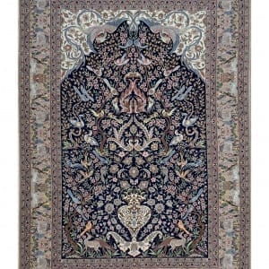 Rug# 10067, Superfine Isfehan, c.1970, Vase with Mehrab, silk base & inly, 900k KPSQM, immaculate, Persia, size 308x208 cm (8)