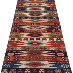 Rug-25699-Afghan-Turkaman-weave-pile-galleria-rug-antique-Turkish-design-vegetable-dyes-size-292x124-cm-2-scaled