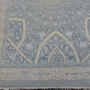 Rug# 31115 , Classic Dome design wool & silk pile, woven in Jaipur, 400K. KPSQM, Persian knots, India, size 346x238 cm (2)