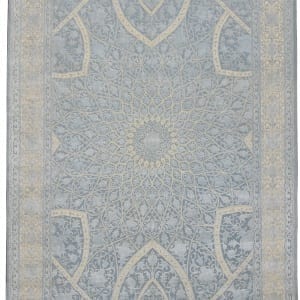 Rug# 31115 , Classic Dome design wool & silk pile, woven in Jaipur, 400K. KPSQM, Persian knots, India, size 346x238 cm