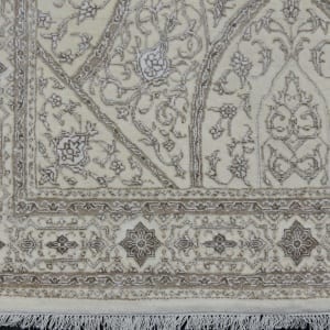 Rug# 31117, Classic Dome design wool & silk pile, woven in Jaipur, 400K. KPSQM, Persian knots, India, size 189x126 cm (2)