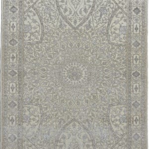 Rug# 31117, Classic Dome design wool & silk pile, woven in Jaipur, 400K. KPSQM, Persian knots, India, size 189x126 cm