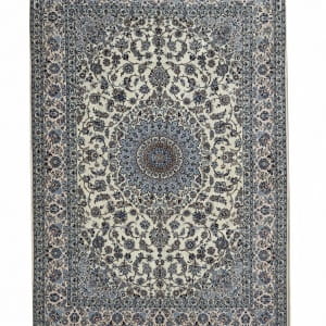 Lot# 11, 6LA Nain , c.1980, Shahabbassi Medallion design, wool & silk pile, 900k KPSQM, immaculate, Persia, size 340x222 cm