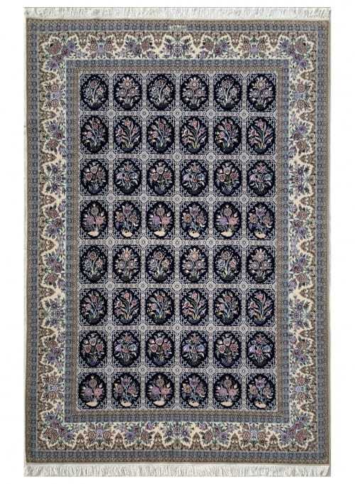 Lot# 25, Superfine Isfehan, c.1975, Qajar design , signed Davari Master weaver, silk base & inlay, Persia, size 300x204 cm (7)