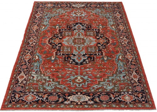 Rug# 26244, AfghanTurkaman weave, 19th c Serapi Heriz inspired, Veg dyes, Size 308x238 cm, RRP $9000 (2)