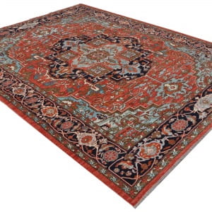Rug# 26244, AfghanTurkaman weave, 19th c Serapi Heriz inspired, Veg dyes, Size 308x238 cm, RRP $9000 (3)