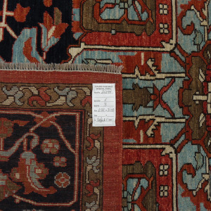 Rug# 26244, AfghanTurkaman weave, 19th c Serapi Heriz inspired, Veg dyes, Size 308x238 cm, RRP $9000