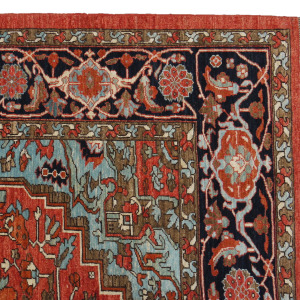 Rug# 26244, AfghanTurkaman weave, 19th c Serapi Heriz inspired, Veg dyes, Size 308x238 cm, RRP $9000 (5)