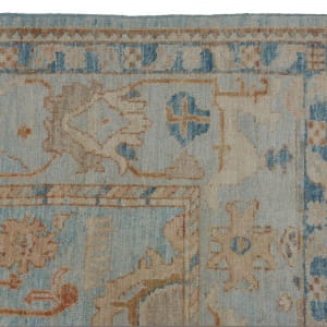 Rug# 26245, AfghanTurkaman weave, 17th c Oushak inspired, Veg dyes, Size 247x307 cm (5)