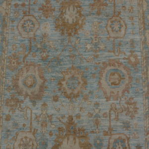 Rug# 26247, AfghanTurkaman weave, 17th c Oushak inspired, Veg dyes, Size 227x (2)
