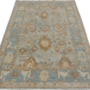 Rug# 26247, AfghanTurkaman weave, 17th c Oushak inspired, Veg dyes, Size 227x