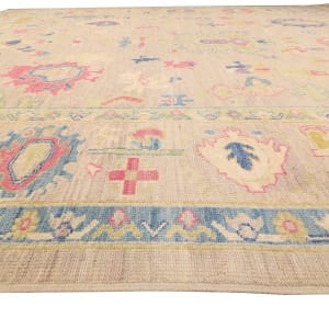 Rug# 26289, Afghan Turkaman weave, 17th c Oushak inspired, Veg dyes, Size 299x250 cm (5)