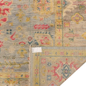 Rug# 26290, Afghan Turkaman weave, 17th c Oushak inspired, Veg dyes, Size 296x256 cm (2)
