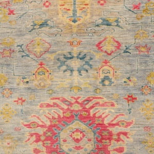 Rug# 26290, Afghan Turkaman weave, 17th c Oushak inspired, Veg dyes, Size 296x256 cm (4)