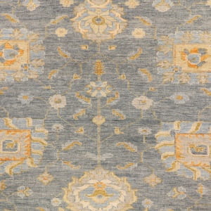 Rug# 26291, Afghan Turkaman weave, 17th c Oushak inspired, Veg dyes, Size 296x253 cm (4)
