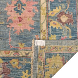 Rug# 26292, Afghan Turkaman weave, 17th c Oushak inspired, Veg dyes, Size 296x255 cm (2)