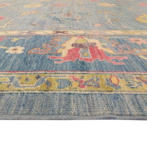 Rug# 26292, Afghan Turkaman weave, 17th c Oushak inspired, Veg dyes, Size 296x255 cm (3)
