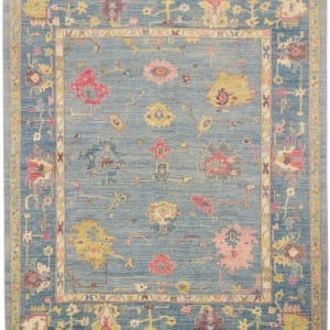 Rug# 26292, Afghan Turkaman weave, 17th c Oushak inspired, Veg dyes, Size 296x255 cm