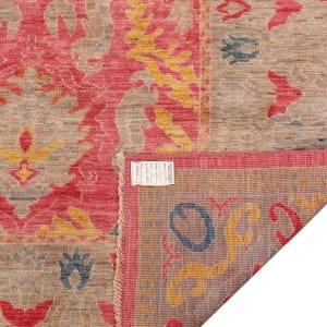 Rug# 26293, JAMES AUCTION Afghan Turkaman weave, 17th c Oushak inspired, Veg dyes, Size 298x249 cm (2)
