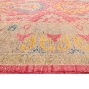 Rug# 26293, JAMES AUCTION Afghan Turkaman weave, 17th c Oushak inspired, Veg dyes, Size 298x249 cm (3)
