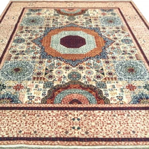 Rug# 26307, Afghan Turkakan weave, 15th c Mamluk design, Veg dyes, Size 293x241cm (3)