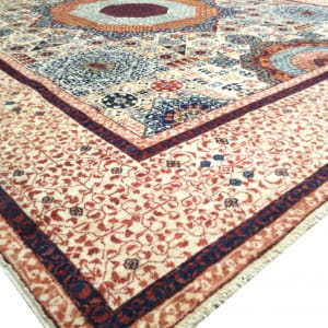 Rug# 26307, Afghan Turkakan weave, 15th c Mamluk design, Veg dyes, Size 293x241cm (7)
