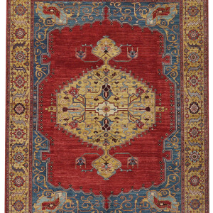 Rug# 26323, AfghanTurkaman weave, 19th c Bakhshaiesh Heriz inspired, Veg dyes, Size 364x272 cm, RRP $12000 (2)