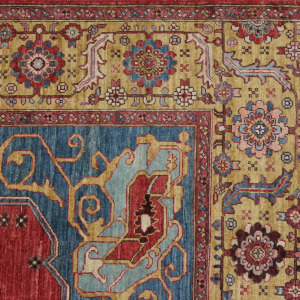 Rug# 26323, AfghanTurkaman weave, 19th c Bakhshaiesh Heriz inspired, Veg dyes, Size 364x272 cm, RRP $12000 (5)