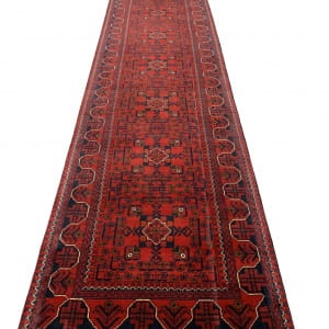 Rug# 26237, Superfine Afghan Ersari weave from Kondooz area in Afghanistan, very fine wool pile, classic Turkaman Gul design, 400,000 asymmetrical knots per sq metre, 581x78 cm (1)