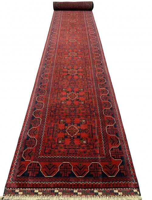 Rug# 26237, Superfine Afghan Ersari weave from Kondooz area in Afghanistan, very fine wool pile, classic Turkaman Gul design, 400,000 asymmetrical knots per sq metre, 581x78 cm (1)