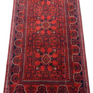 Rug# 26237, Superfine Afghan Ersari weave from Kondooz area in Afghanistan, very fine wool pile, classic Turkaman Gul design, 400,000 asymmetrical knots per sq metre, 581x78 cm (2)