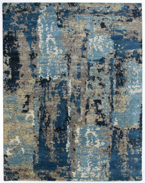 Rug# 31179, Jaipur designer rug, Abstract modern with 100% Hand spun NZ wool pile, EPR-524Denim BlueDenim, size 420x300 cm (2)