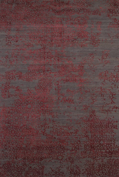 Rug# 31188, Jaipur designer rug, Abstract modern with 100% Hand spun NZ wool pile,size 360x270 cm ESK-603Dark GrayRed Lacquer (1)