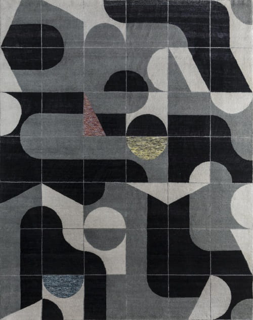 Rug# 31193, Jaipur modern, ABC designer rug, 100% NZ wool and bamboo silk pile, size 300x250 cm ESKN-1002IvoryNatural Slate (1)