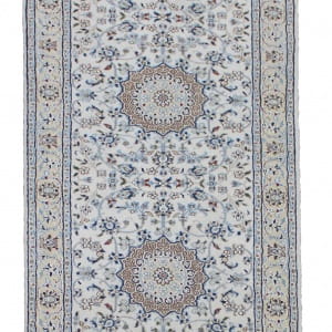 Rug #31034, very fine Amritsar, Nain design inspired, NZ wool and silk pile, 400,000 knots per square metre, India, Size 372x84 cm, $3200 on Special $1400 (2)