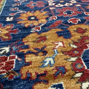 Rug# 24311, Afghan Turkaman weave, 19th c caucasian design, handspun wool pile & vegetable dyes, Size 482x82 cm (6)