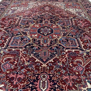 Rug# 10008, Vintage Heriz , c. 1940, immaculate condition, cottage weave, Eastern Azarbaiejan region, Persia, size 385x258 cm (4)