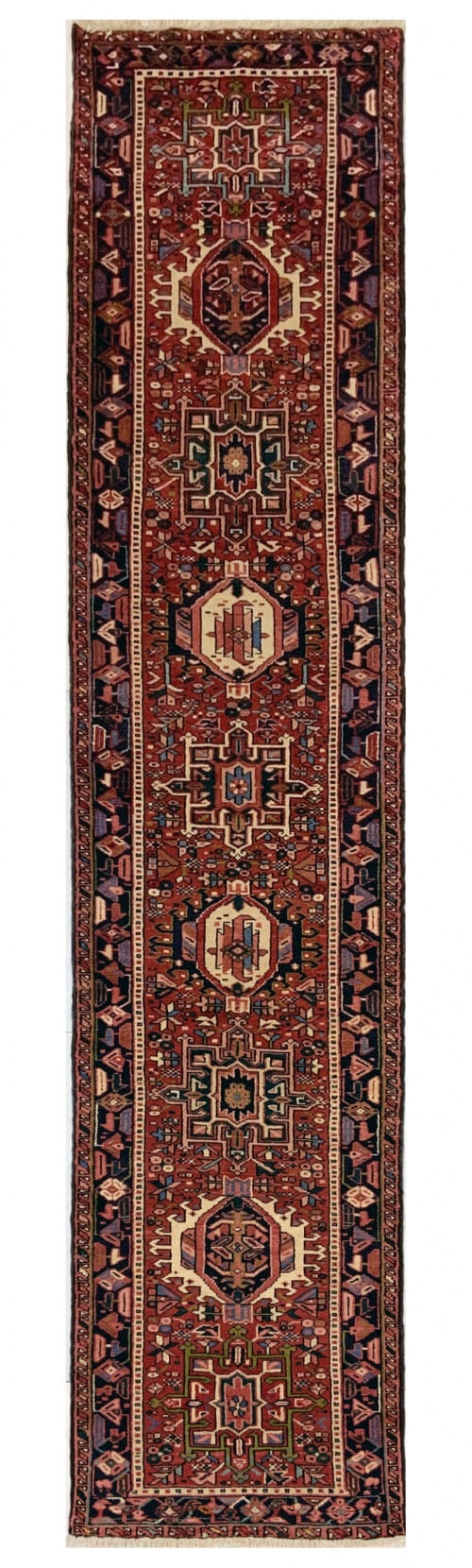 Rug# 10034, Karajeh- Heriz , c. 1960, immaculate condition, cottage weave, Eastern Azarbaiejan region, Persia, size 396x82 cm (2)