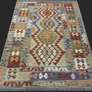 Rug# 26137, Afghan Maimaneh Kilim, Qazni wool & vegetable dyes, Size 169x129 cm