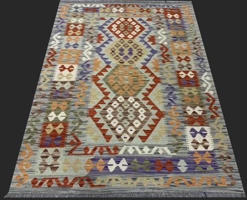 Rug# 26137, Afghan Maimaneh Kilim, Qazni wool & vegetable dyes, Size 169x129 cm