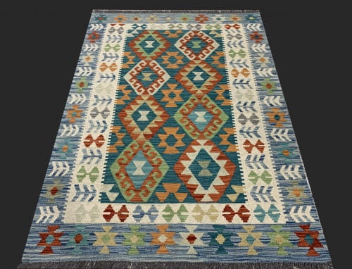 Rug# 26144, Afghan Maimaneh Kilim, Qazni wool & vegetable dyes, Size 172x128 cm