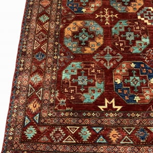 Rug# 26340. Ersari AfghanTurkaman, Güli Gül Ersari motifs, , woven by women artisans, HSW, Veg dyes, , Size 292x202 cm (2)