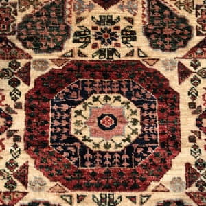Rug# 25528 Afghan Turkaman weave , vegetable dyes, Antique Mamluk design, size 429x79 cm (4)