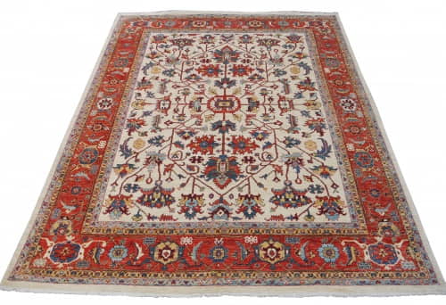 Rug# 26346, Afghan Turkaman weave , 19th c Sultanabad Ziegler design, veg dyes, size 303x238 cm (2)