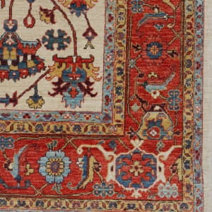 Rug# 26346, Afghan Turkaman weave , 19th c Sultanabad Ziegler design, veg dyes, size 303x238 cm (5)