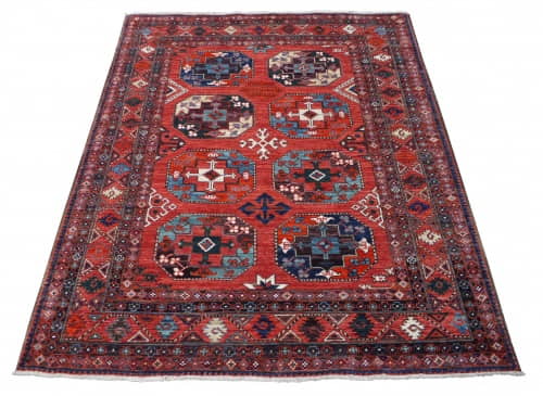 Rug# 26348, Ersari weave Turkaman, antique Temirdshin Gol design, veg dyes, size 205x157 cm (2)
