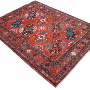 Rug# 26348, Ersari weave Turkaman, antique Temirdshin Gol design, veg dyes, size 205x157 cm (3)