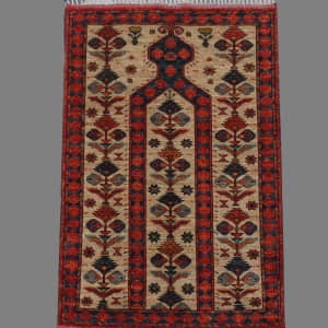 Rug# 26353, Ersari weave Turkaman, 19th c Caucasian Prayer design, veg dyes, size 147x98 cm (2)